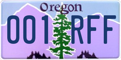 OR license plate 001RFF