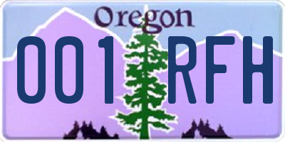 OR license plate 001RFH