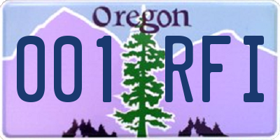 OR license plate 001RFI