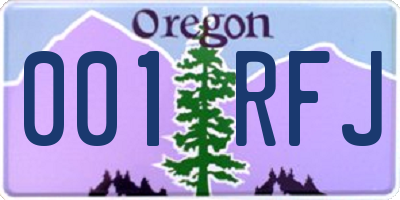 OR license plate 001RFJ