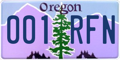 OR license plate 001RFN