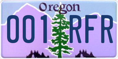 OR license plate 001RFR
