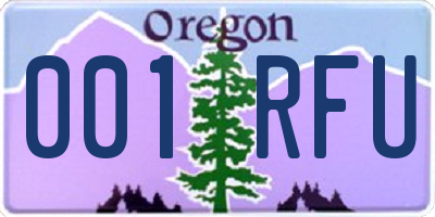 OR license plate 001RFU