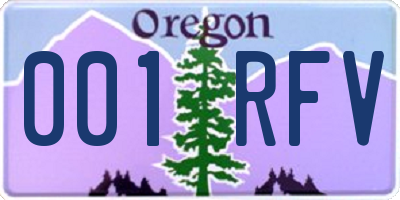 OR license plate 001RFV