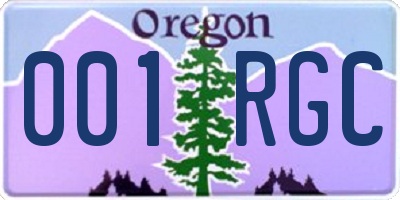 OR license plate 001RGC