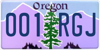 OR license plate 001RGJ
