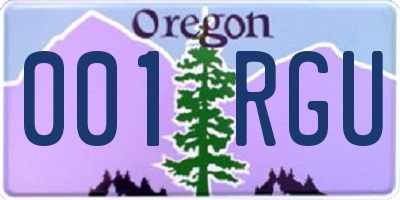 OR license plate 001RGU
