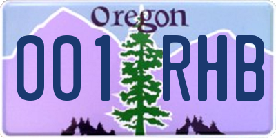 OR license plate 001RHB