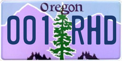 OR license plate 001RHD