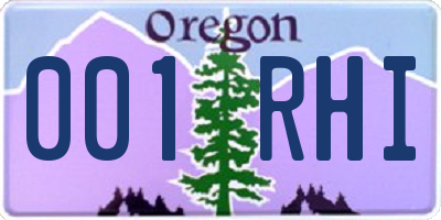 OR license plate 001RHI