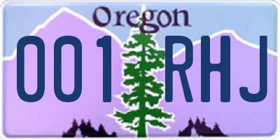 OR license plate 001RHJ