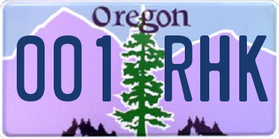 OR license plate 001RHK