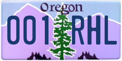 OR license plate 001RHL