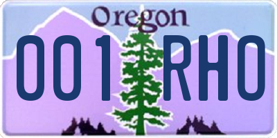 OR license plate 001RHO