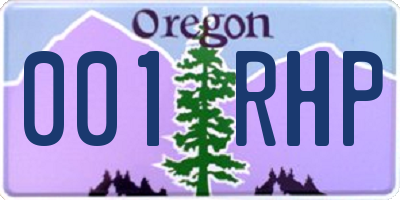 OR license plate 001RHP
