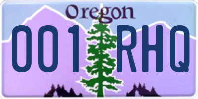 OR license plate 001RHQ