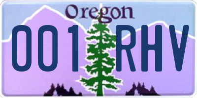 OR license plate 001RHV