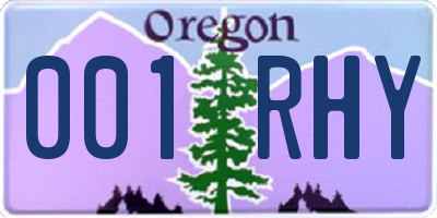 OR license plate 001RHY