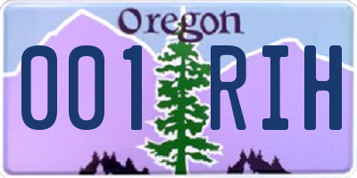 OR license plate 001RIH