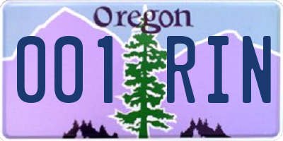 OR license plate 001RIN