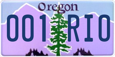 OR license plate 001RIO