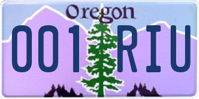 OR license plate 001RIU