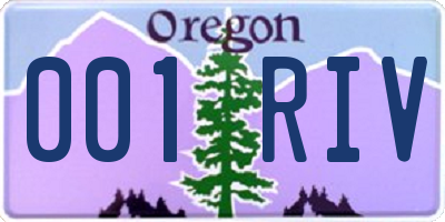 OR license plate 001RIV