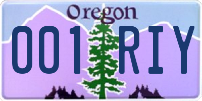 OR license plate 001RIY