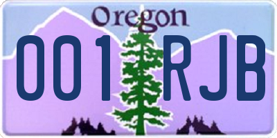 OR license plate 001RJB