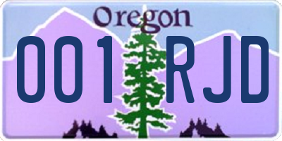 OR license plate 001RJD