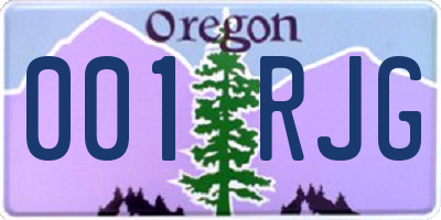 OR license plate 001RJG