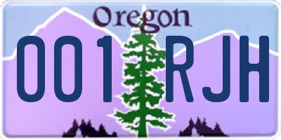 OR license plate 001RJH