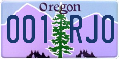 OR license plate 001RJO