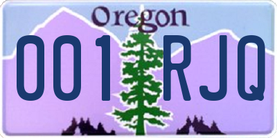 OR license plate 001RJQ