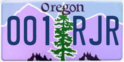 OR license plate 001RJR