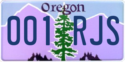 OR license plate 001RJS