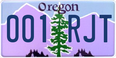 OR license plate 001RJT