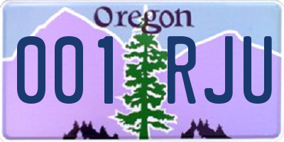 OR license plate 001RJU