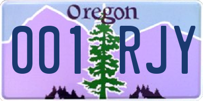 OR license plate 001RJY