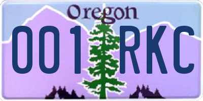 OR license plate 001RKC