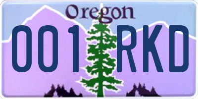 OR license plate 001RKD