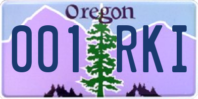 OR license plate 001RKI