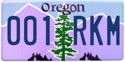 OR license plate 001RKM