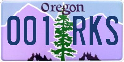 OR license plate 001RKS