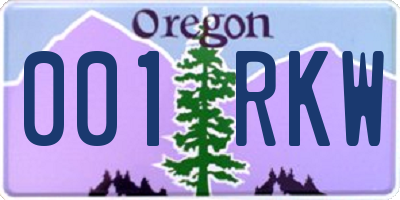 OR license plate 001RKW