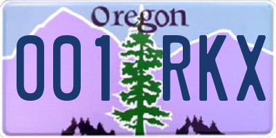 OR license plate 001RKX