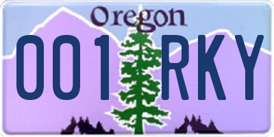 OR license plate 001RKY