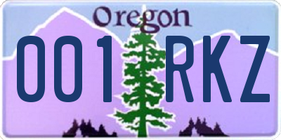 OR license plate 001RKZ