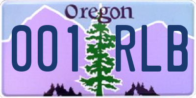 OR license plate 001RLB