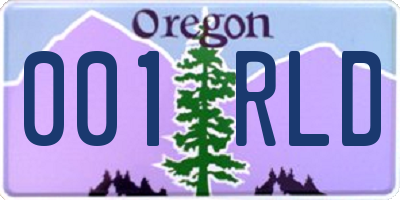 OR license plate 001RLD